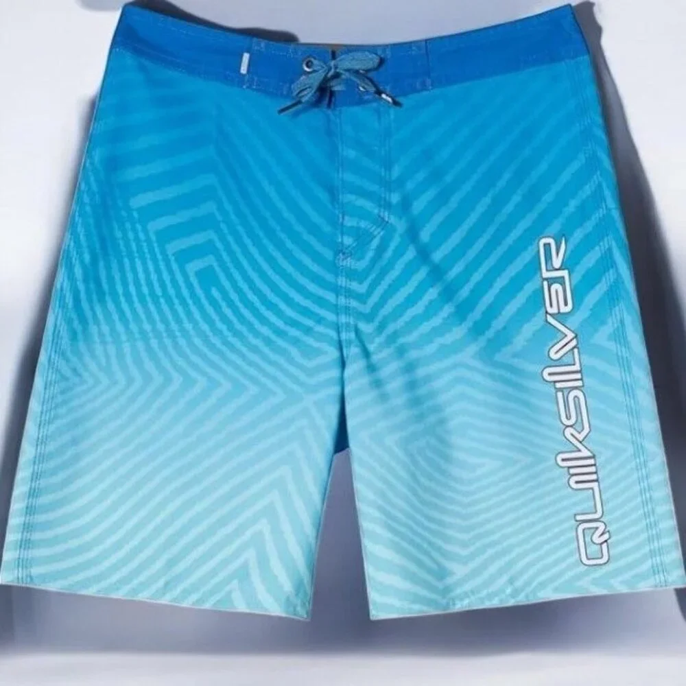 Quiksilver Boys Youth 17 inch Boardshorts Pocket Blue New Size 27 /Large 12-14